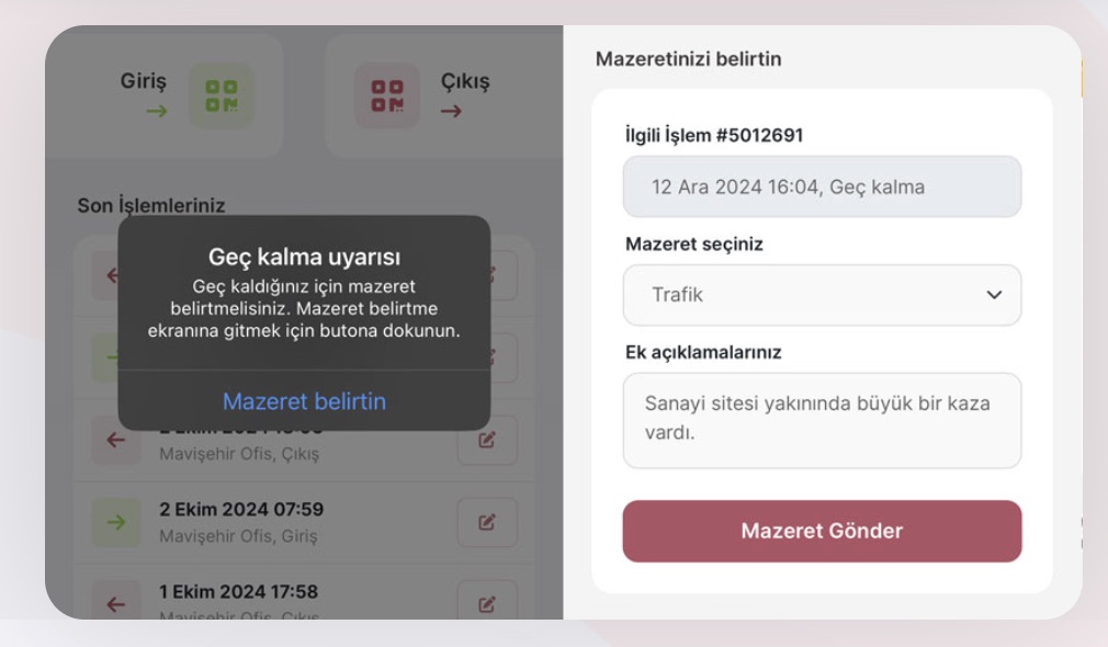 Geç Kalma ve Erken Çıkma Takibi