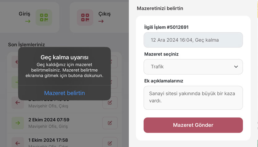Mazeret Yönetimi Yazılımı